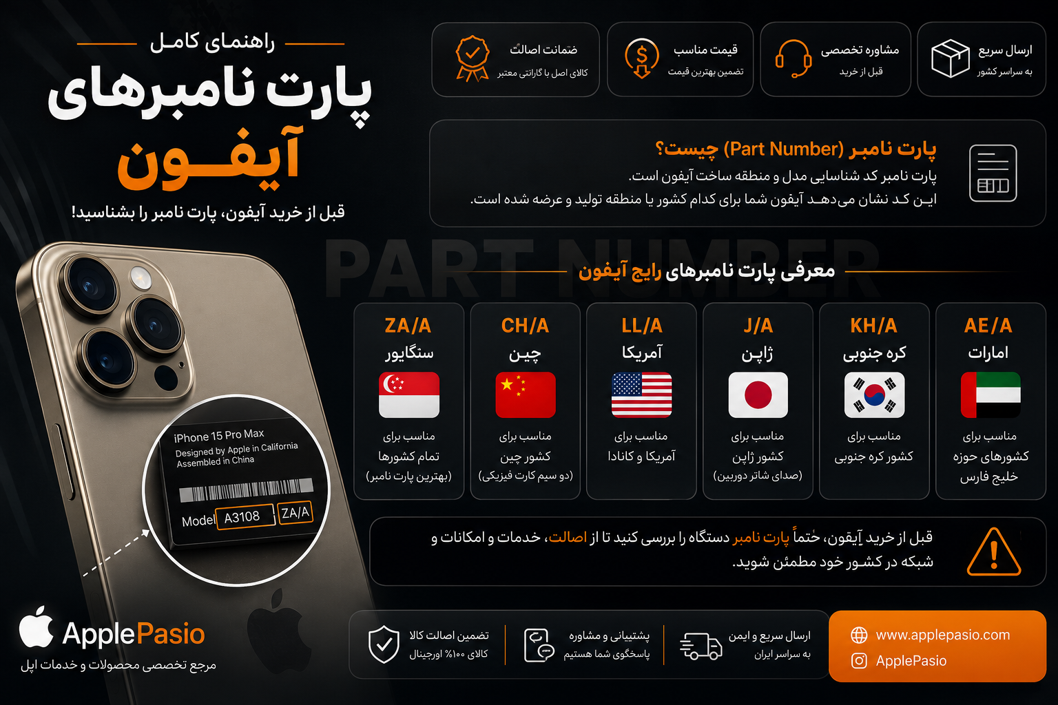 آشنایی با تفاوت پارت نامبر گوشی iPhone