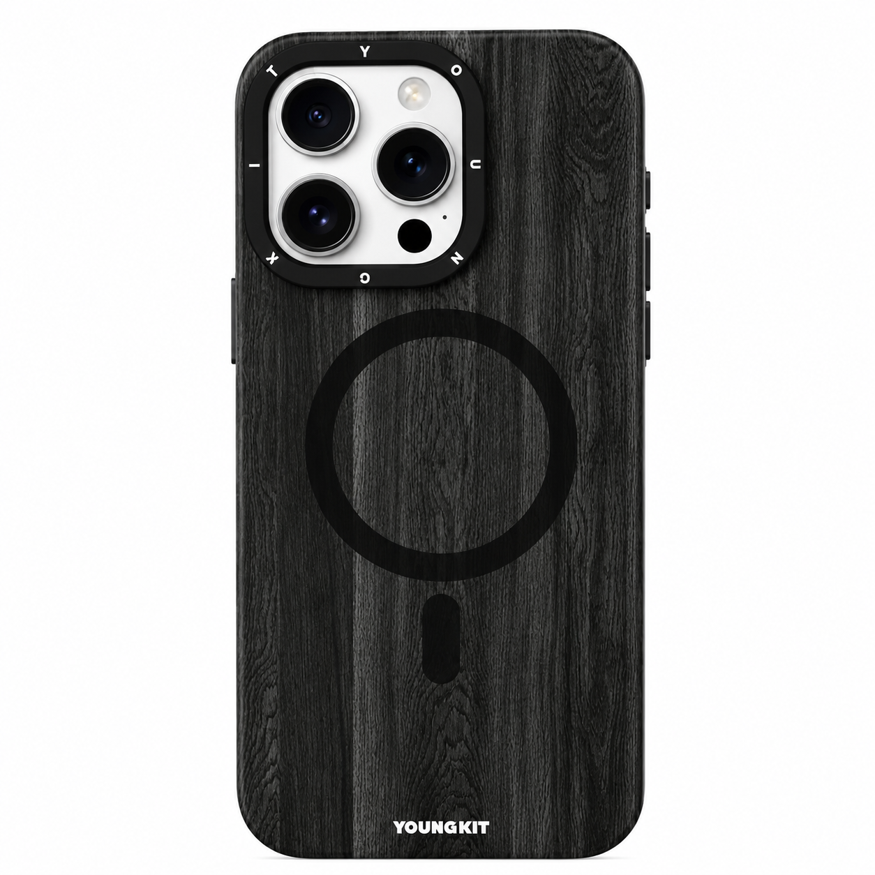 قاب youngkit black wooden آیفون ۱۵ پرومکس 