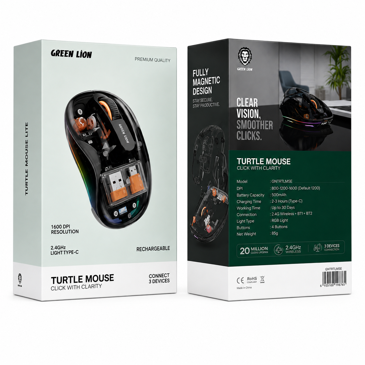   موس بیسیم بلوتوثی  گرین لاینgreen lion turtle mouse